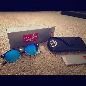 Ray-Ban Mirrored Round Clubmaster Sunglasses